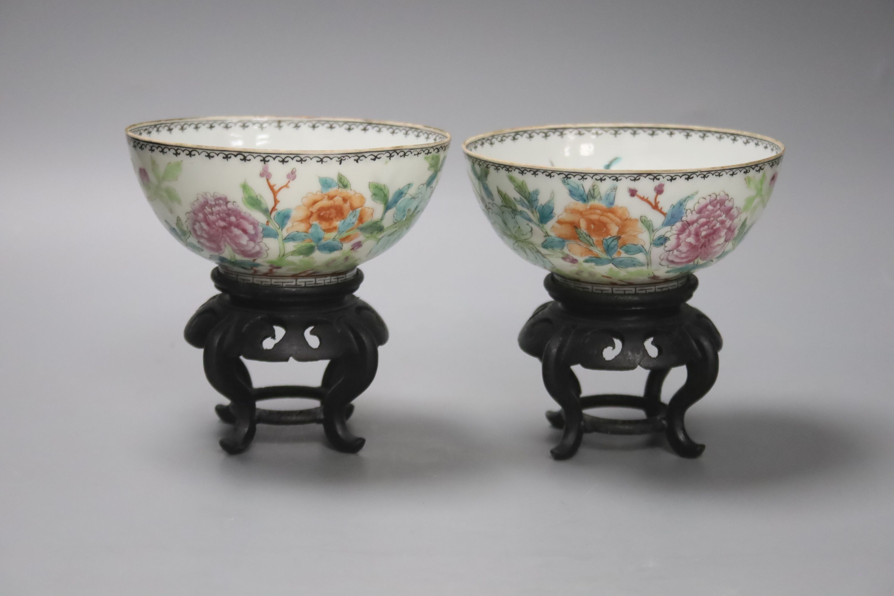 A pair of Chinese small eggshell porcelain bowls